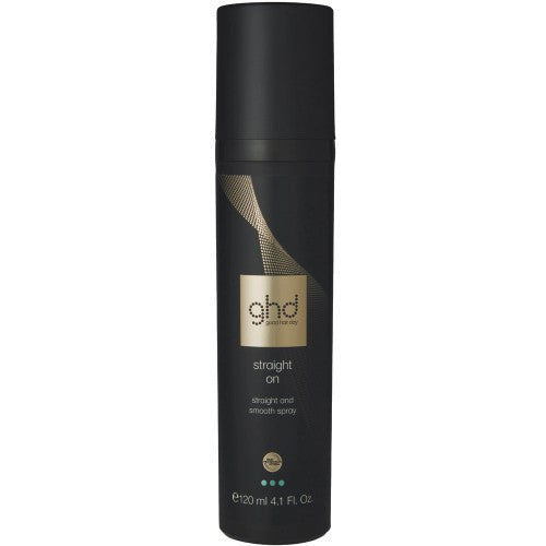 GHD Straight On Smooth Spray Maximize your heat styling routine with ghd Straight On - straight and smooth spray for a super sleek finish and healthy-looking results.  Incorporating the unique ghd heat protection system, harnessing a two-fold action of protecting polymers and conditioning agents to smooth the surface of the hair to protect against damage, 