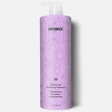 Load image into Gallery viewer, Amika 3D Volume and Thickening Shampoo A weightless shampoo that plumps hair from root to tip with a patented blend of ingredients. Hair Type: Straight, Wavy, Curly, and Coily Hair Texture: Fine Hair Concerns: Dryness, Frizz, and Heat Protection
