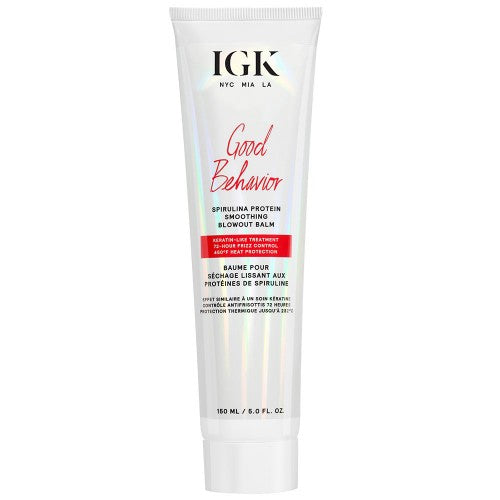 This heat-activated, super-smoothing transformative formula starts as a thick cream and melts immediately into hair when blow-drying, giving lasting sleekness and shine without feeling heavy or weighed down while also promoting hair health. Great for curly, coiled and tightly coiled hair. Safe on colored or chemically treated hair. This weightless formula provides heat and UV protection, frizz control, shine