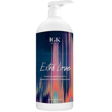 Load image into Gallery viewer, This multi-purpose shampoo, formulated with Microbiome Prebiotics and Jeju Water, gently cleanses the hair by removing pore-clogging impurities and balancing oil production, promoting a healthy scalp and a healthy hair. With its thickening, hydrating formula, Extra Love Volume and Thickening Shampoo helps thin, limp hair look fuller and bouncier by strengthening the weakened hair fibers.
