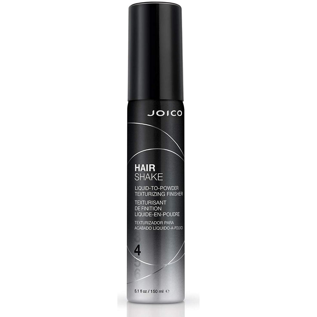 Joico Hair Shake Texturizing Finisher is texturizing spray that delivers plush, airy, bombshell volume without an ounce of stiffness or stickiness.  Benefits Instant lift, fullness, and texture Quick-dry with a satiny powder finish Creates a great foundation for any updo style Stainless-steel ball technology ensures an ideal balance of powder and liquid Protects against pollution* *Laboratory tested using pollution particles