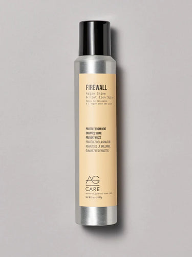 AG Firewall Argan Shine & Flat Iron Spray  Slip your iron seamlessly through your hair while helping protect from heat, add shine and reduce flyaways. Mist lightly prior to applying heat or use as a finishing spray for maximum shine