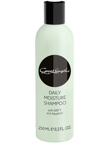 The Daily Moisture Shampoo is designed for gentle, daily hair care. The shampoo suits every hair type, especially the one with slightly dry ends and a dry or slightly oily scalp Great Lengths shampoo