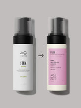 Load image into Gallery viewer, AG Foam Weightless Volumizer Boost fine-to-medium thick hair while adding softness and shine with this alcohol-free volumizer that discourages frizz, provides heat protection
