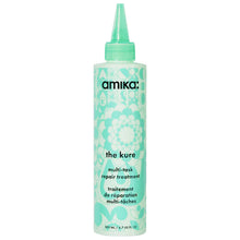 Load image into Gallery viewer, Amika kure multi-task repair treatment. A treatment clinically proven to strengthen hair, reduces breakage + prevents future damage. This fast-acting rinse-out treatment doubles as a leave-in to strengthen your strands and repair damage in a mere 60 seconds. Finish off your repair routine with The Closer to seal your split ends for a freshly trimmed look
