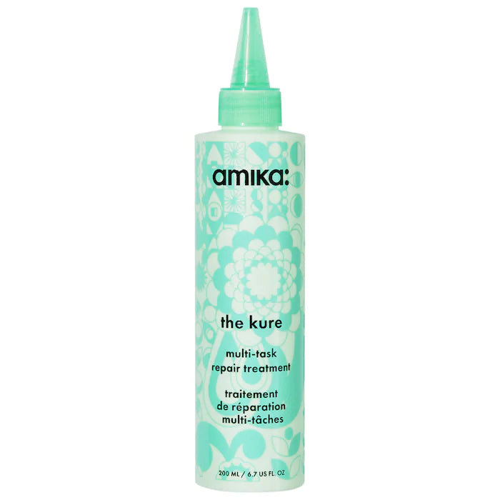 Amika kure multi-task repair treatment. A treatment clinically proven to strengthen hair, reduces breakage + prevents future damage. This fast-acting rinse-out treatment doubles as a leave-in to strengthen your strands and repair damage in a mere 60 seconds. Finish off your repair routine with The Closer to seal your split ends for a freshly trimmed look