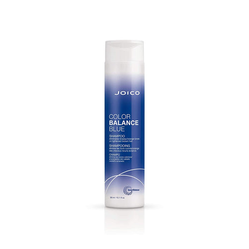 FOR BRASSY BRUNETTES COLOR BALANCE BLUE SHAMPOO  Kick brass to the curb and keep rich brunette hair free of unwanted orangey tones with this targeted color-correcting shampoo that instantly neutralizes warmth as it gently cleanses. With a perfect balance of color protection and ingredients that strengthen each strand, you’ll get super shine, 2X stronger hair, and true-to-hue color.