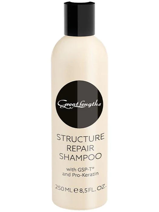 The Structure Repair Shampoo by Great Lengths is designed especially for dry, brittle, severely damaged and unruly hair. The substances clean the hair and scalp in a particularly mild way