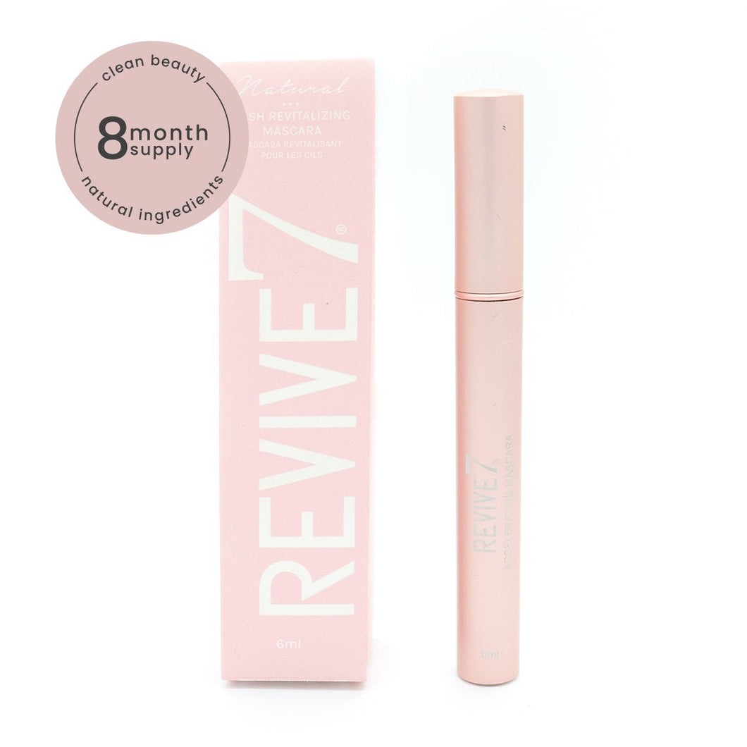 Revive7 Serum Mascara revitalizes lashes while giving a voluminous mascara effect.  ◦ Smudge-proof ◦ Vegetarian ◦ All-natural ◦ Hypoallergenic ◦ Nourishes your lashes with each wear ◦ Mascara & Serum combined for strengthening natural lashes