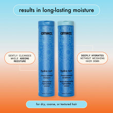Load image into Gallery viewer, Hydro Rush Intense Moisture Conditioner is ideal for dry, dehydrated hair that tends to build up residue and has trouble absorbing moisture.  Infused with hyaluronic acid, it gently cleanses and deeply moisturizes dry, low porosity hair. It is suitable for color-treated hair and hair treated with keratin, Brazilian straighteners, or other chemical treatments
