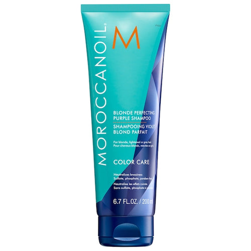 Moroccan oil Blonde Perfecting Purple Shampoo for blonde hair eliminates brass