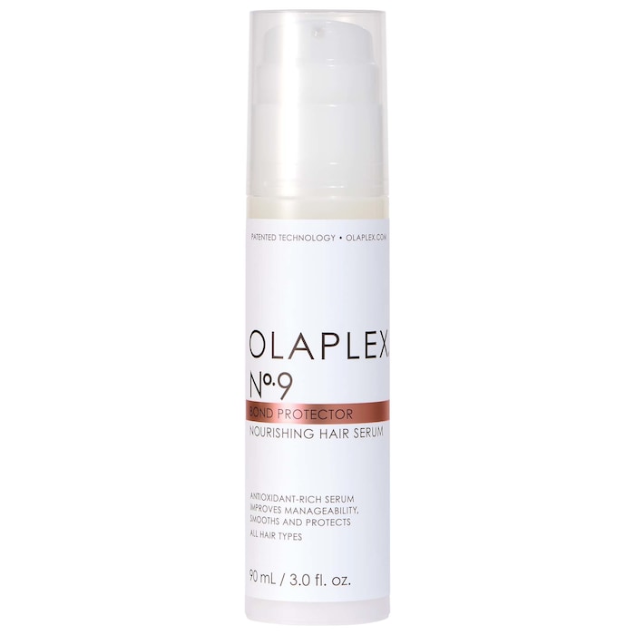 OLAPLEX SERUM A weightless, leave-in styling serum that’s rich in antioxidants to help protect from pollution, heat, and future damage for shine, bounceback curls, and anti-static and anti-tangle action. Can be used on clean, damp hair and reapplied between washes.