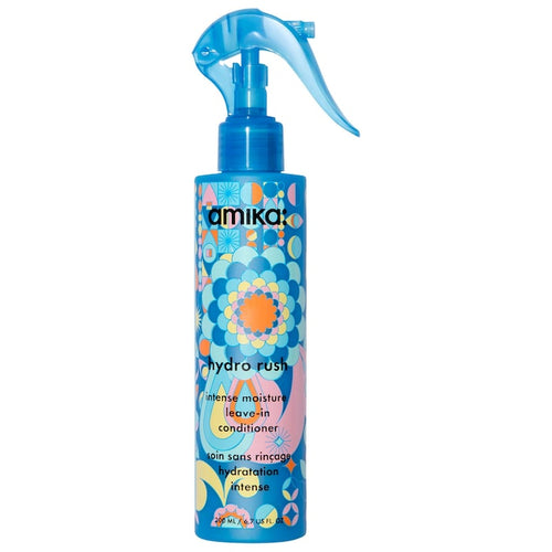 Amika A leave-in conditioner with hyaluronic acid and squalane that drenches hair with three times more hydration and long-lasting moisture while detangling, hydrate 