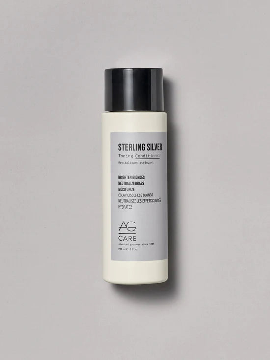 AG  Colour Care Sterling Silver Toning Conditioner  Blonde or silver hair needs specific conditioning and our Sterling Silver is up for the challenge. Formulated to eliminate brassy, yellow tones from blonde and silver hair with its unique violet base, our toning conditioner provides intense moisture