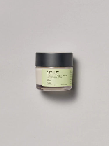 AG Dry Lift Texture & Volume Paste Adds lift and texture using this clay and volcanic ash paste with over 96% plant-based and naturally derived ingredients. Apply to roots for volume and/or ends for texture. Ideal for refreshing second day hair and creating updos.