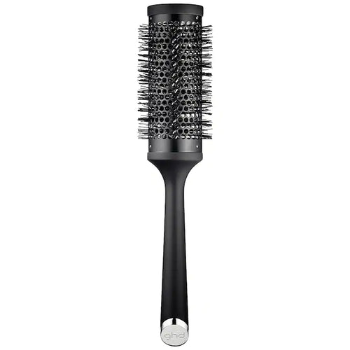 GHD Natural Bristle Radial Brush 55mm The large barrel of this ghd size three brush is most commonly used for blow-drying longer hair, depending upon the style desired. This ceramic-barreled brush is vented to allow for a faster, more efficient blow-dry. Featuring a professional, high-quality design, the non-slip handle has soft-touch casing and is easy to maneuver for a perfect, voluminous blow-out