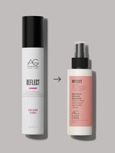 Load image into Gallery viewer, AG Deflect Fast-Dry Heat Protection. Help protect hair from heat damage and reduce drying time with this ultra-light, thermal protection spray infused with Abyssinian oil for smoothness, slip and shine while AG’s exclusive CARE Complex helps protect and extend the vibrancy of hair colour. Shake well, spray liberally in hair and blow dry.
