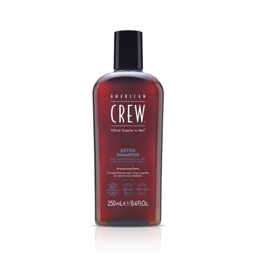 American Crew Detox Shampoo consists of a dual-action shampoo that acts as a scalp exfoliant, as well as a hair detox, removing excess sebum and product build-up.