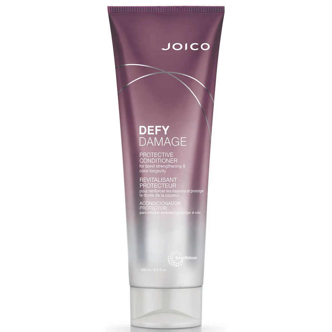 Joico Defy Damage Protective Conditioner replenishes lost moisture, restores softness and boosts hair's resilience against breakage.  Benefits 80% less breakage* 5X stronger hair* You want to maintain over 90% of color vibrancy** See results after the very first use Leaves hair soft, shiny, and healthy Prevents and protects from daily damage Boosts vital moisture Instantly detangles