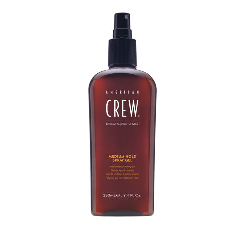 American Crew Medium Hold Spray Gel Media Enriched with Sage, Ginseng, and Quillaja, Medium Hold Spray Gel provides a natural look and feel with medium hold. Excellent for blow drying and hair of all lengths, this product can be used on damp or dry hair.