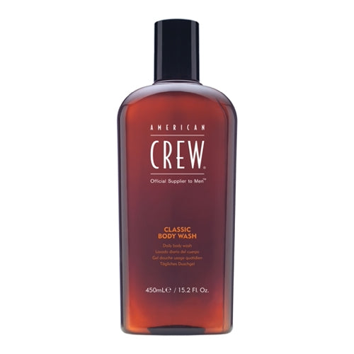 A refreshing shower gel to gently cleanse and nourish skin. Glycerin and aloe work with vitamins A and E to moisturize and improve skins texture, all with an added hint of American Crew Classic Fragrance. BODY WASH
